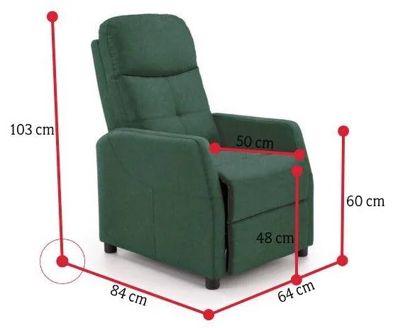 Supermobel Scaun FELIPE, 64x76-103x84-135, bluvel 14