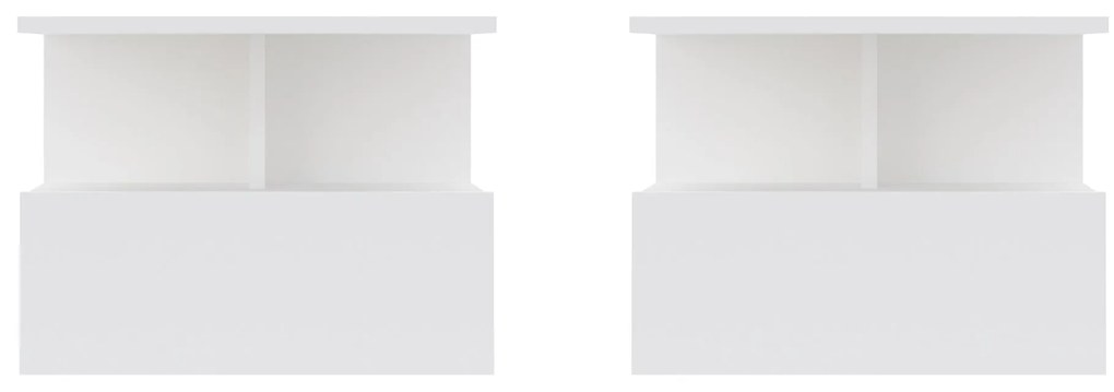 Set 2 Noptiere suspendate Kabi, 1 Usa, Alb, 45 x 30 x 34 cm