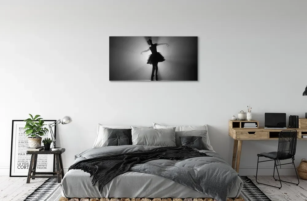 Tablouri canvas Balerina fundal gri