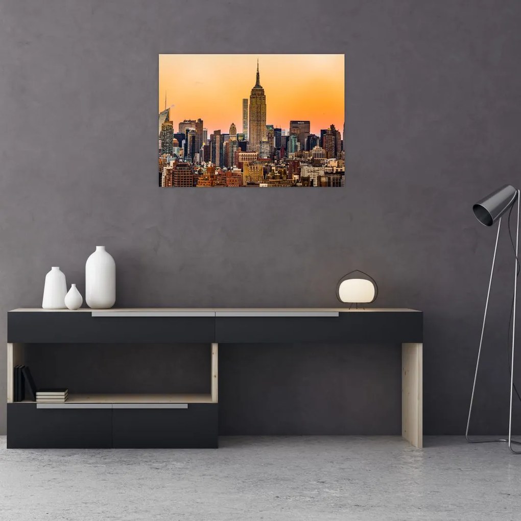 Tablou pe sticlă cu New York (70x50 cm)
