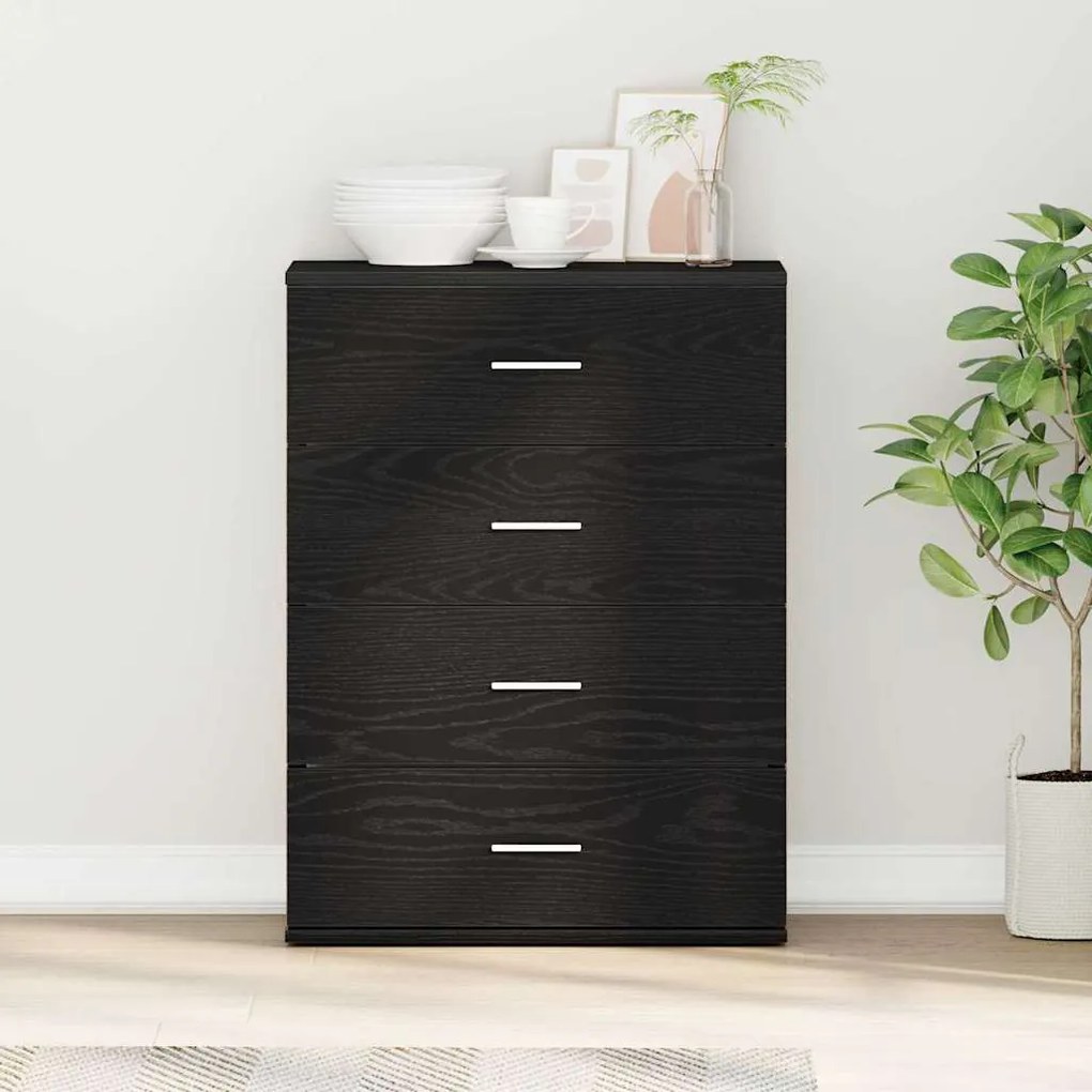 vidaXL Bufet cu sertar Stejar Negru 60 x 39 x 80 cm Lemn compozit