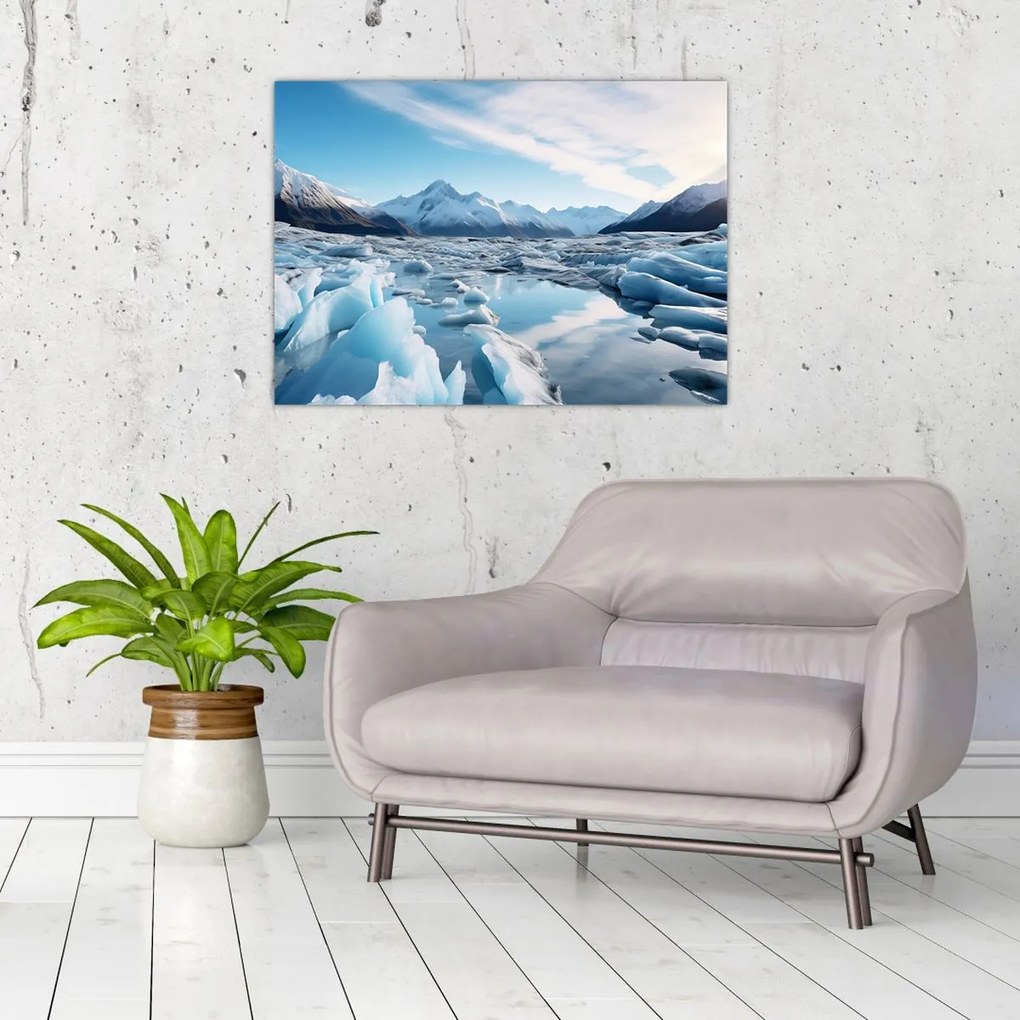 Tablou pe sticlă - Formațiuni glaciare (70x50 cm)