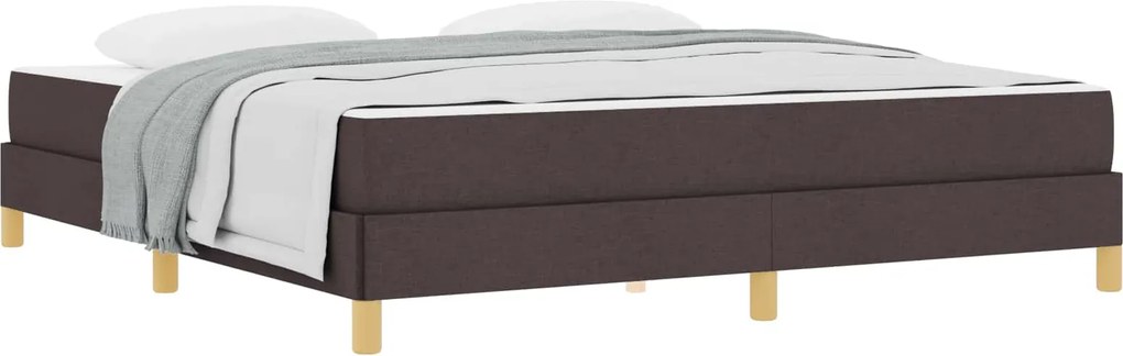 vidaXL Pat cu arcuri cu saltea Maro închis 180 x 200 cm țesătură