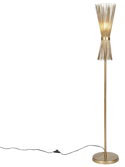 Lampă de podea Art Deco aurie - Mătură