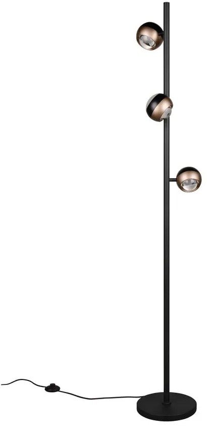Lampadar negru-bronz LED (înălțime 150 cm) Orbit – Trio Select