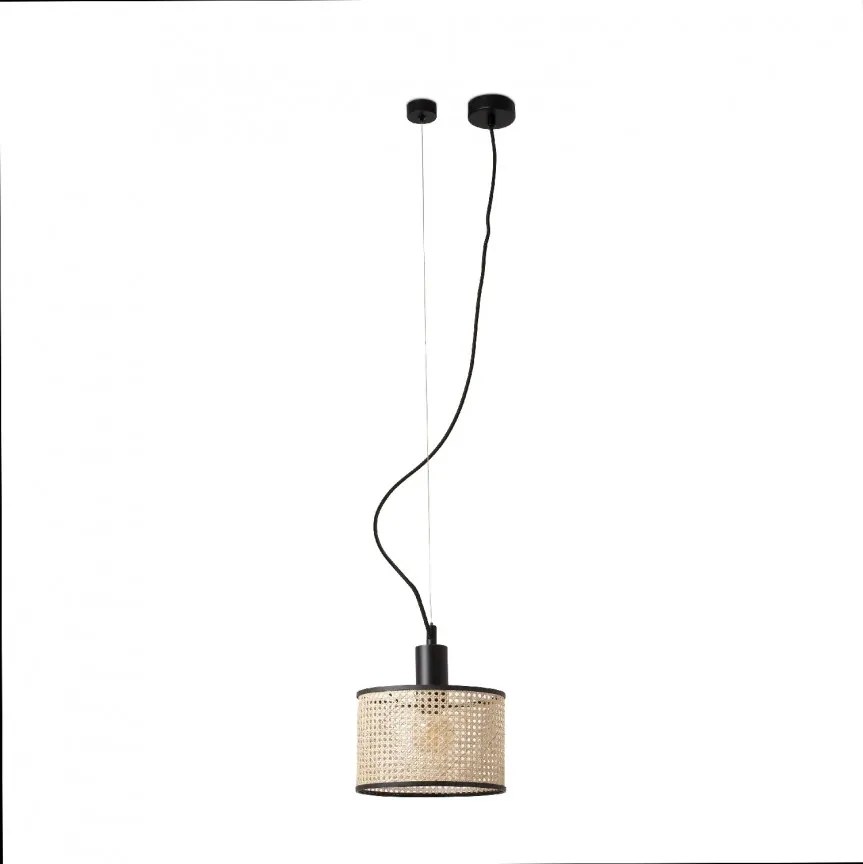 Lustra pendul moderna design natural MAMBO 21cm negru/ratan 64314-47