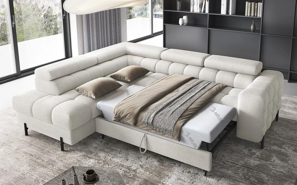 Colțar lemn masiv Ferry Extensibil Material Amore 01, 276 × 72 × 200 cm