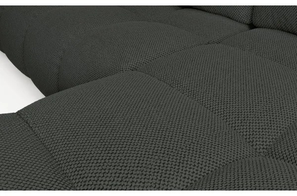 Canapea colțar extensibilă tapițată ALMADA, cu spațiu de depozitare, în L, dreapta, antracit