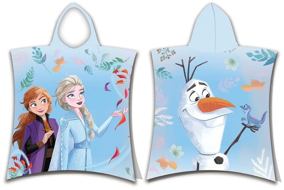 Poncho pentru copii albastru din frotir Frozen 2 – Jerry Fabrics