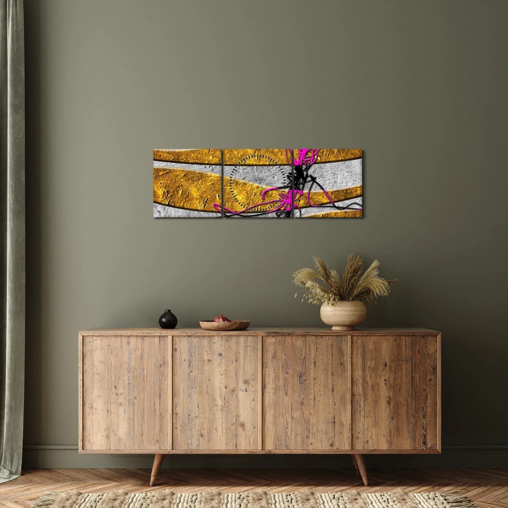 Tablou cu abstracție (cu ceas) (90x30 cm)