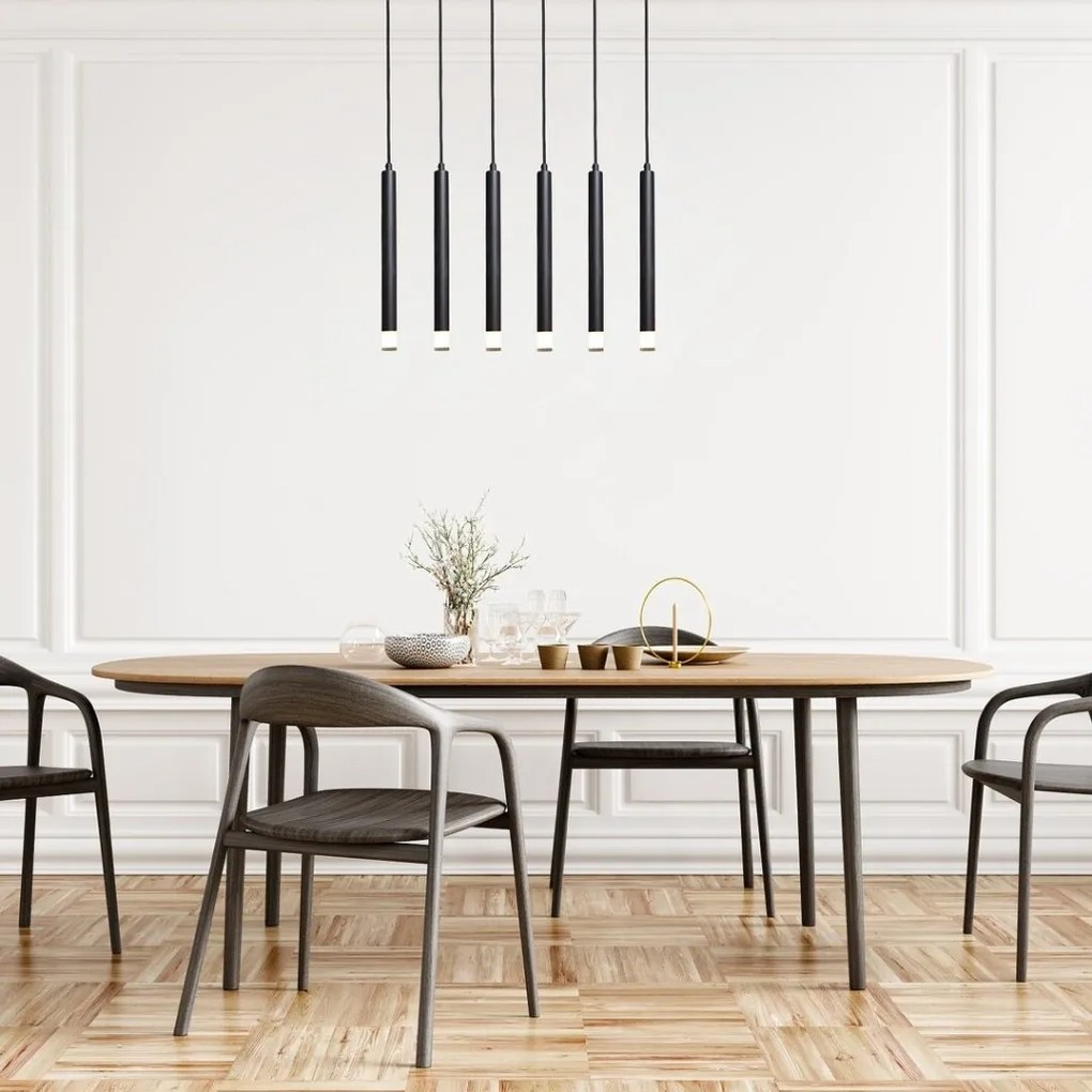 Lustra suspendata stil minimalist Ramira 6L negru