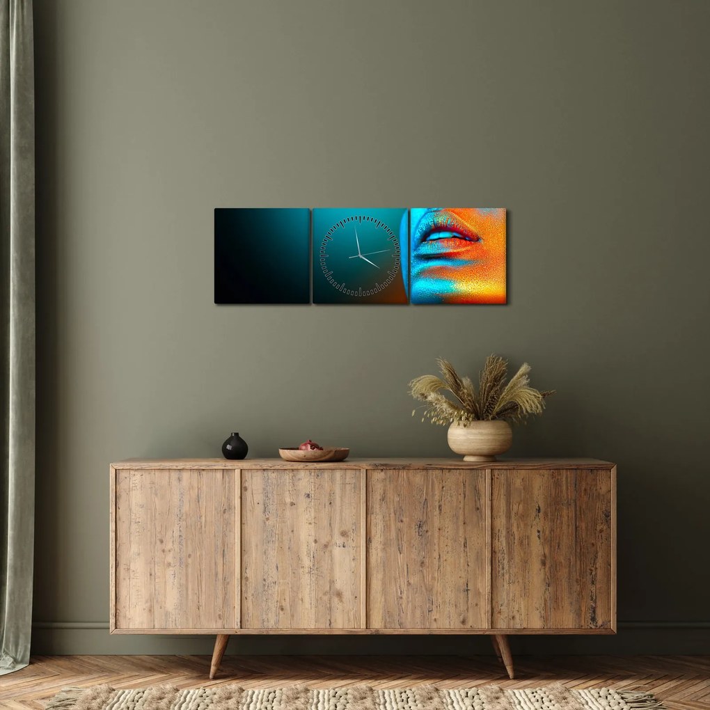Tablou - Fața sclipitoare (cu ceas) (90x30 cm)