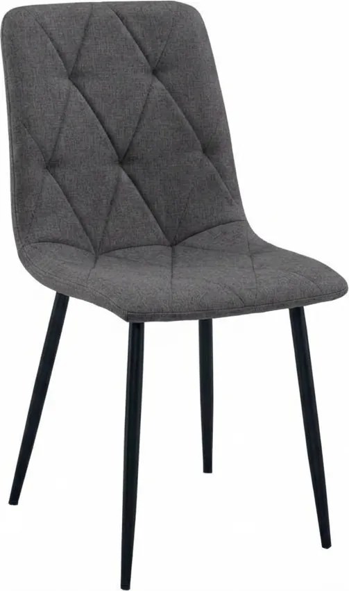 Scaun gri inchis LIBRA STONE GREY cu picioare negre