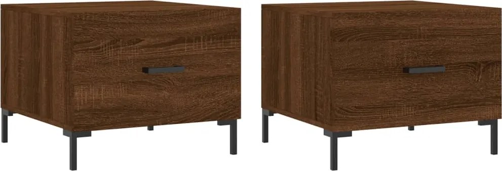 vidaXL Măsuțe de cafea, 2 buc. stejar maro, 50x50x40 cm, lemn compozit