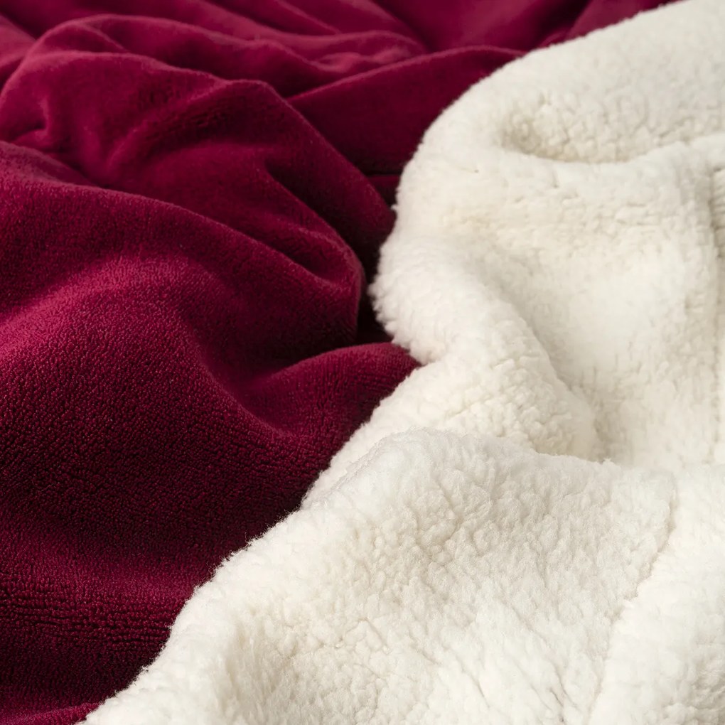 Pătură din imitație de blăniță 4Home vișiniu, 150 x 200 cm