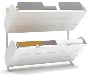 Pat Rabatabil Suprapus cu somiere incluse - Simple Bunk - Alb Mat