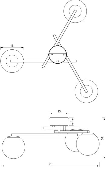 Lustră aplicată DAGA 3xE14/60W/230V