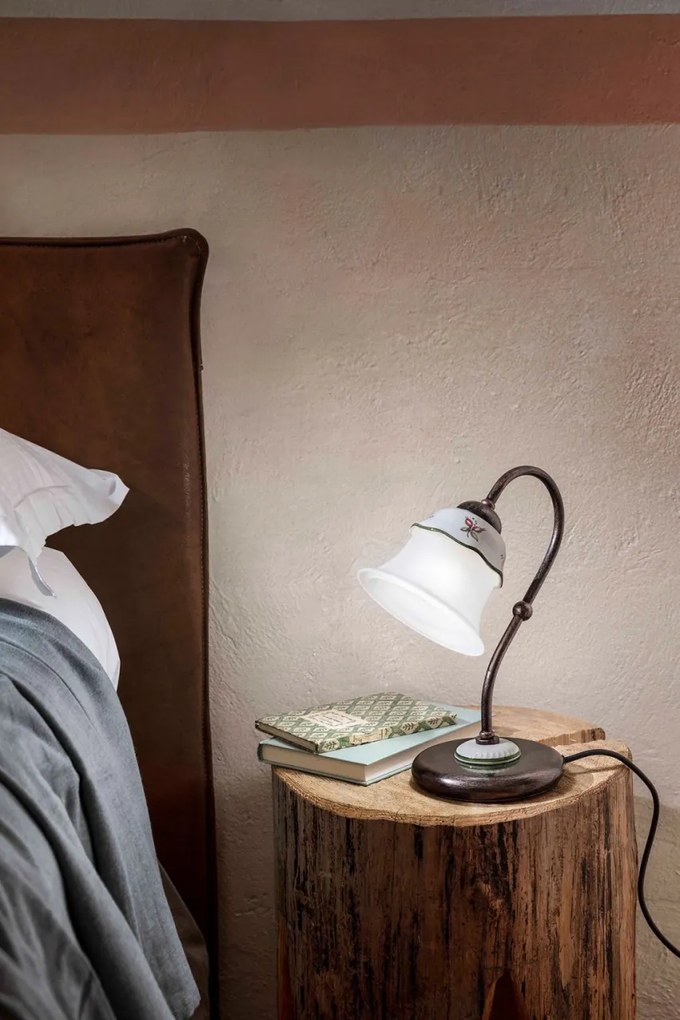 Veioza design clasic cu decor ceramic realizat manual FERRARA