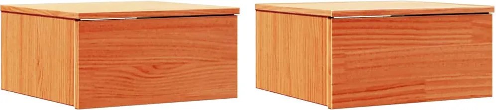 vidaXL Noptieră cu sertar 2 pcs Maroniu cerat 37 x 35 x 18,5 cm