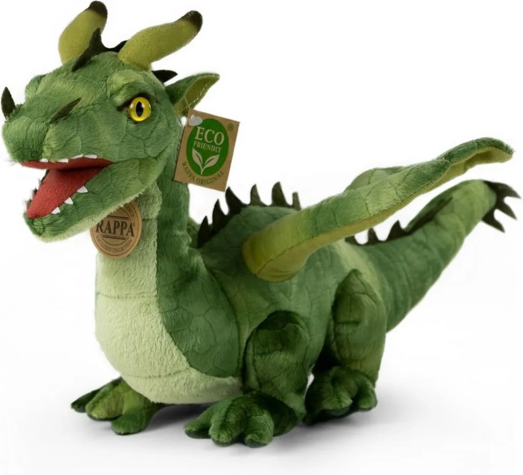 Dragon de pluș Rappa verde, 40 cm ECO-FRIENDLY