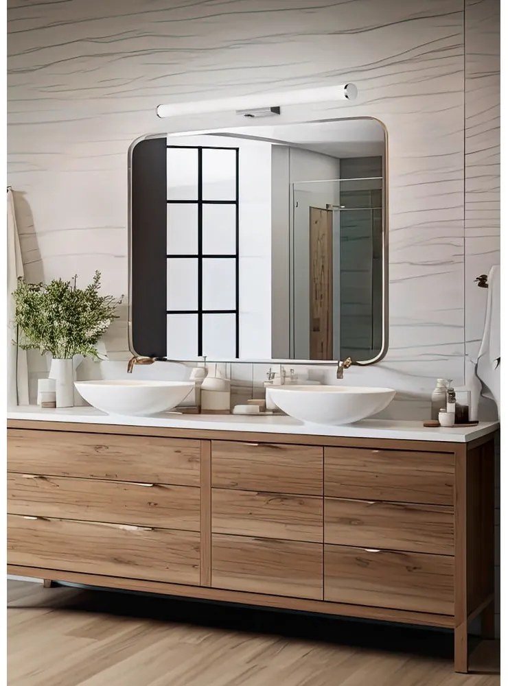 Aplică de perete argintiu-lucios LED Mattimo – Trio