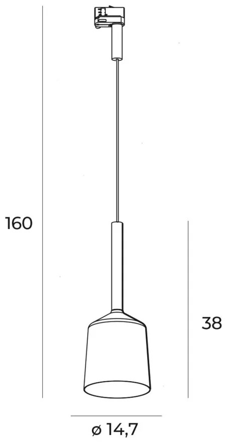 Pendul pentru sina trifazata MAXLIGHT, TULIPE alb
