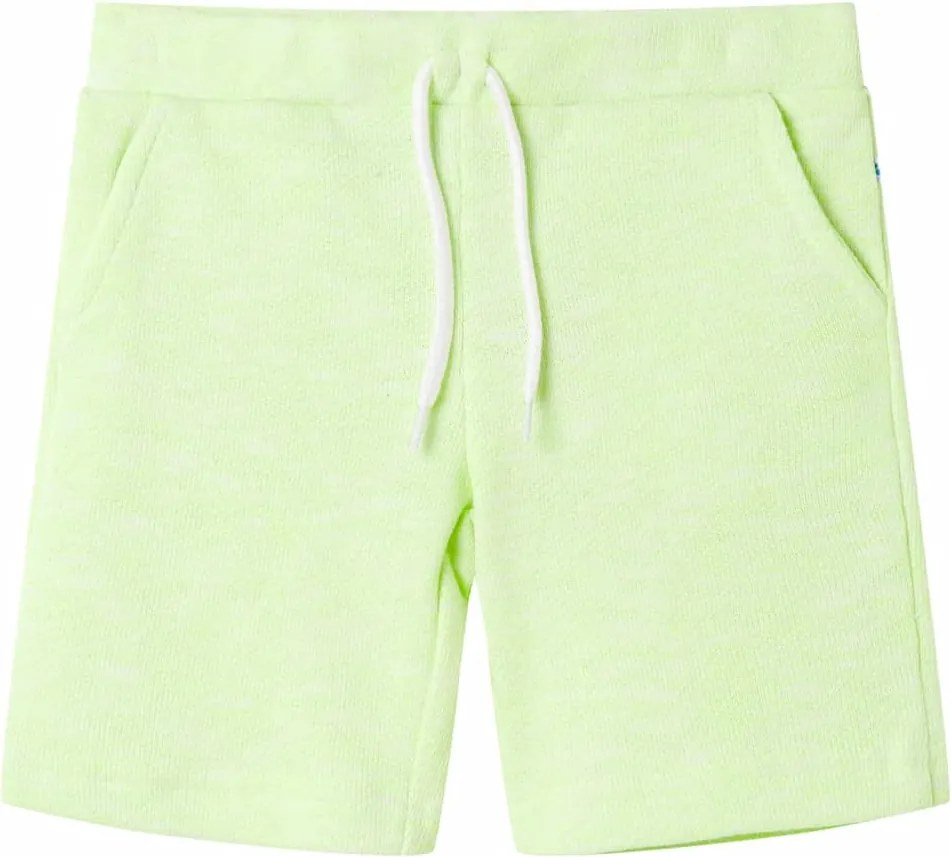 vidaXL Pantaloni scurți pentru copii cu șnur, galben neon, 140