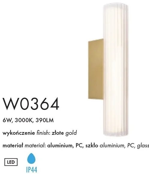 Aplica LED baie iluminat elegant IP44 Fayette H-31cm