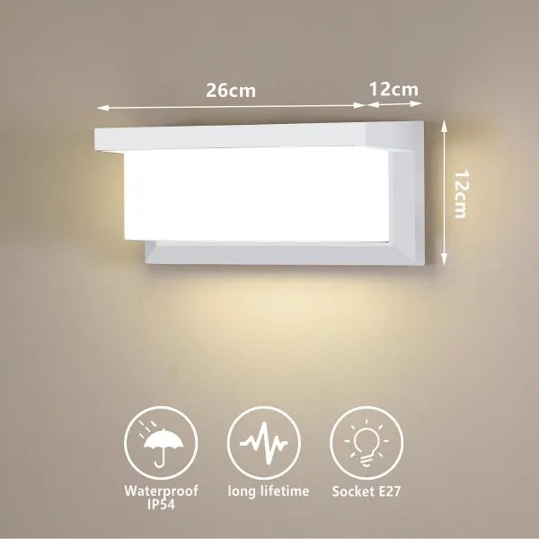 Brilagi BRICKY - Aplică LED RGBW de perete pentru exterior, 1xE27/9W/230V, albă, IP54