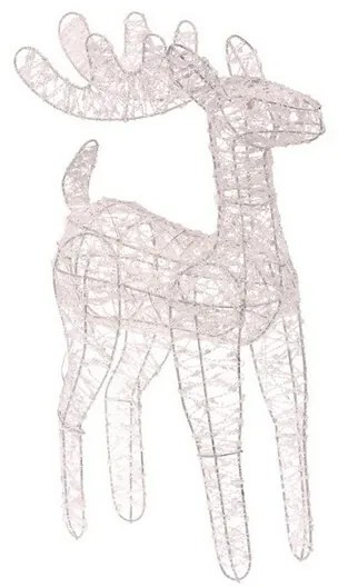 Decorațiune de Crăciun Ren cu lumină LED, înălțime100 cm, albă