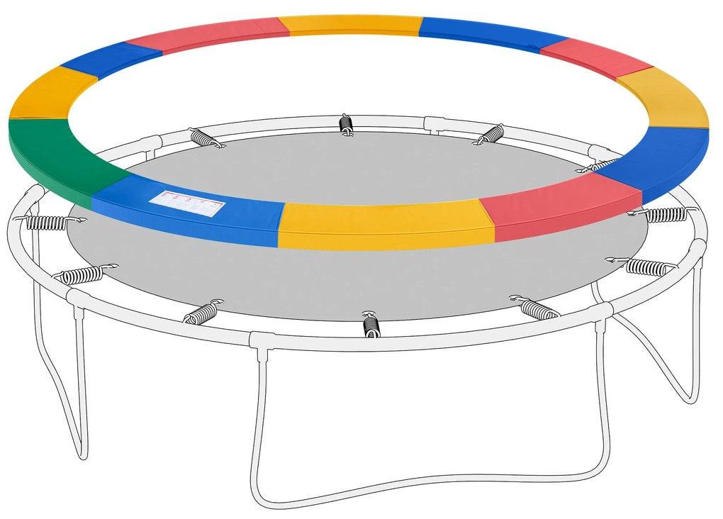 HOMCOM Acoperire Margine Trambulină Multicolor Ø366 cm | Aosom Romania
