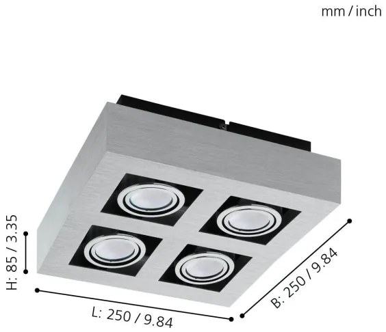 Plafonieră LED Eglo 91355 LOKE 1 4xGU10-LED/5W/230V
