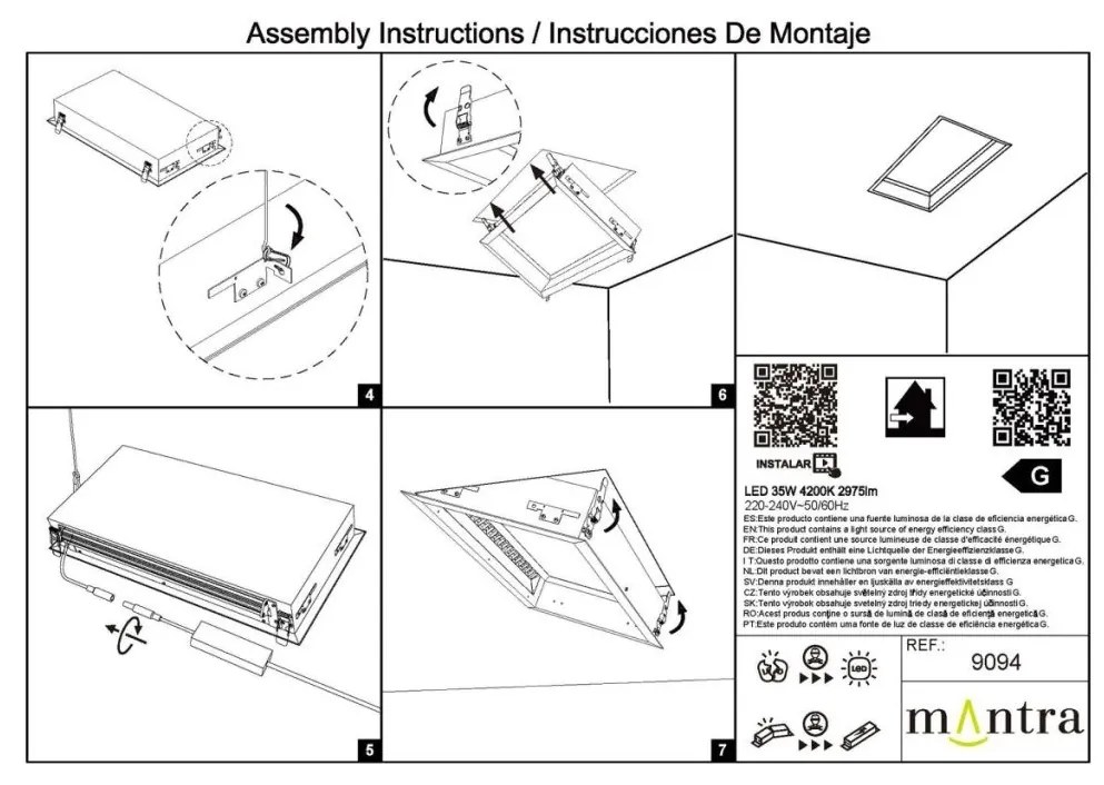 Panou incastrabil LED efect vizual luminator cer albastru BLUE SKY 60x30cm