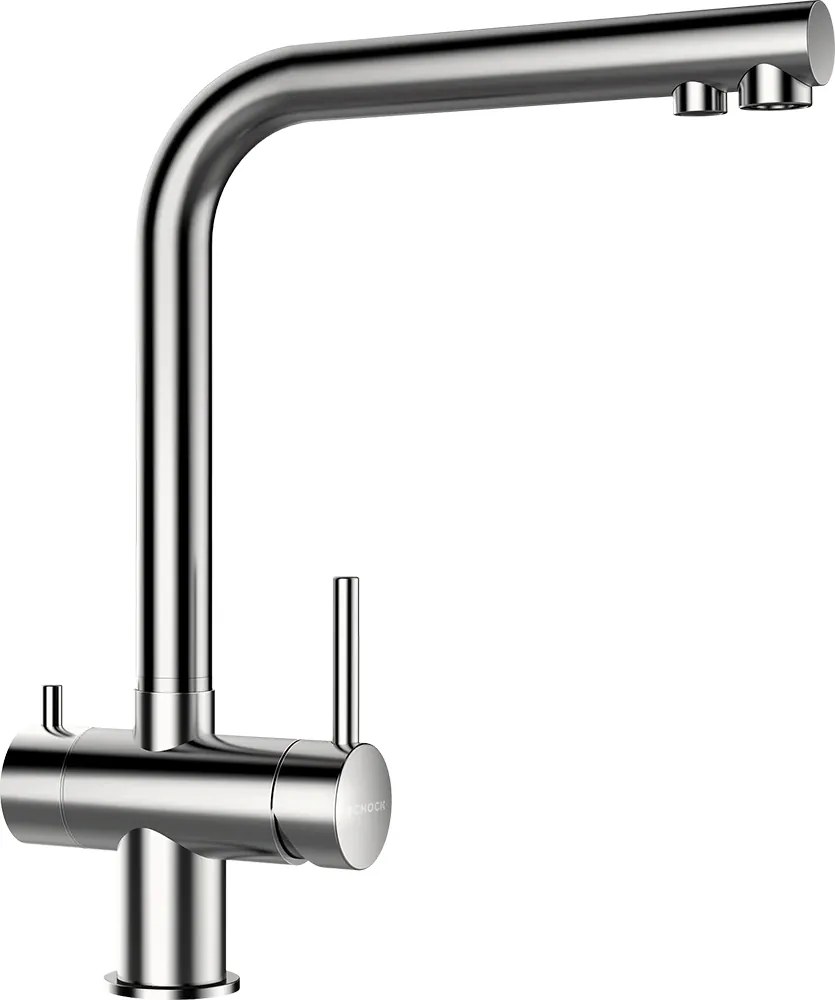 Baterie bucatarie Schock Vitus Inox Periat, 3 cai, cartus ceramic