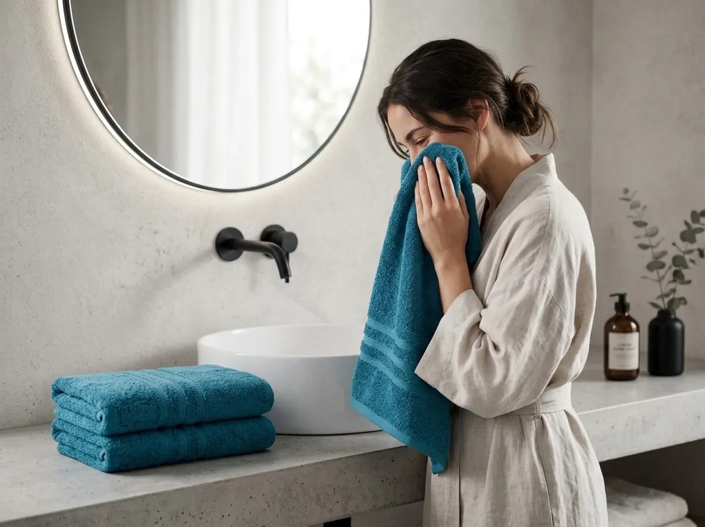 Prosop de maini Classic 50 x 100 cm cian, 100% bumbac