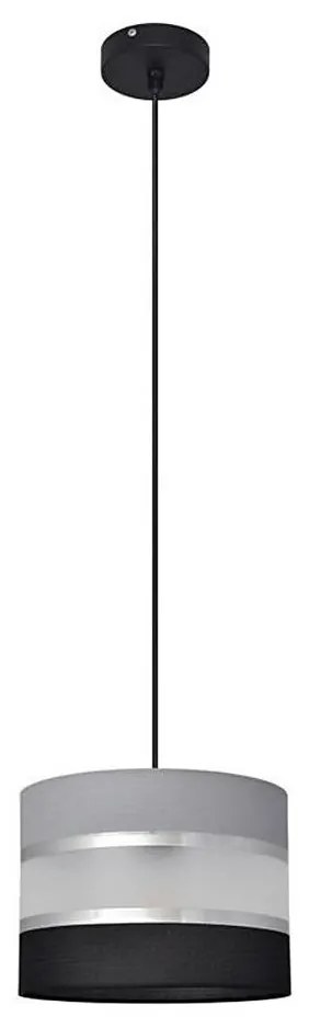 Lustră pe cablu HELEN 1xE27/15W/230V d. 20 cm neagră/gri/argintie