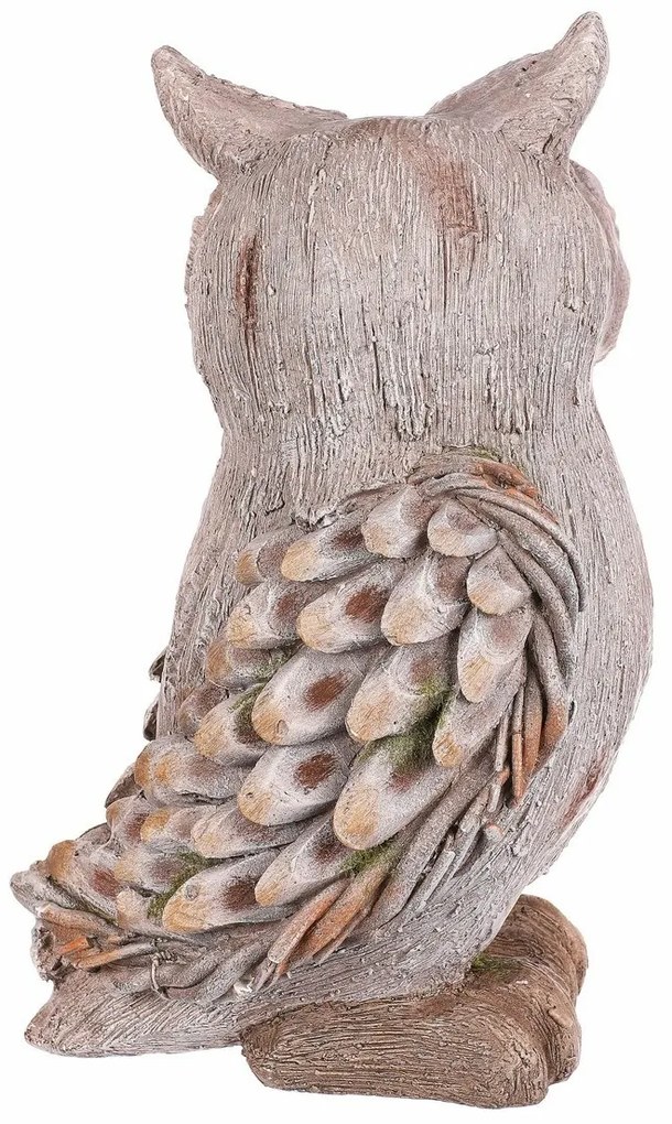 Decorație de grădină Bufniță, gri, 24 x 22 x 40 cm