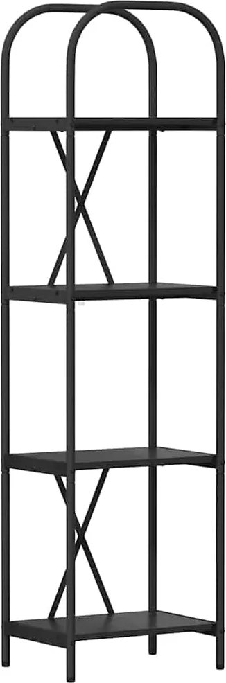 vidaXL Raft pentru cărți Stejar Negru 40 x 30 x 146 cm Lemn compozit