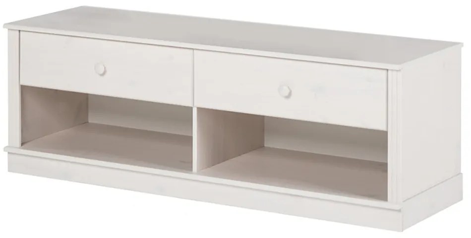 Comodă TV albă din lemn de pin 137x47 cm Anita – Støraa