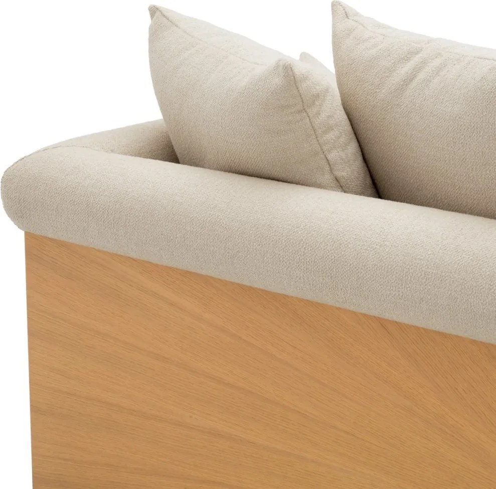 Canapea LUX furnir de stejar, tesatura Renato ecru, Amadeo