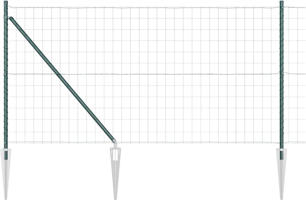 vidaXL Gard cu Stâlp Verde 1,2 x 25 m Oțel și PVC