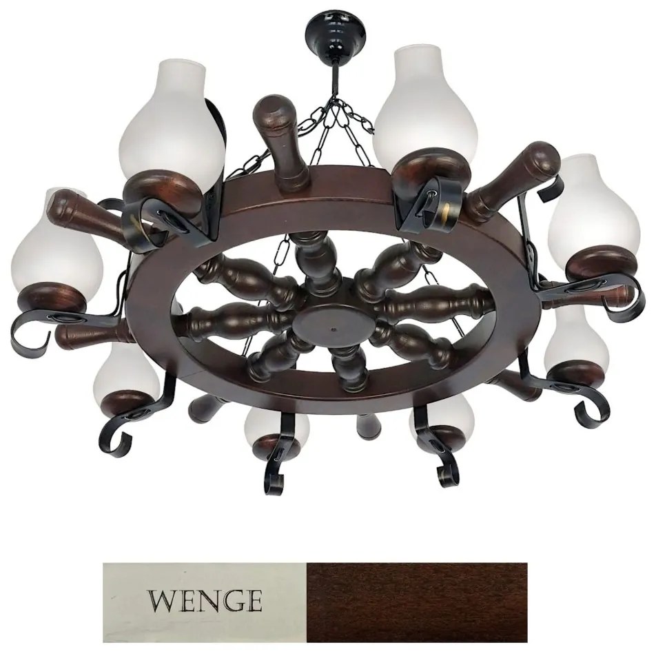 Candelabru rustic fabricat manual din lemn 8 brate Timona WOOD-TI-SP8D50
