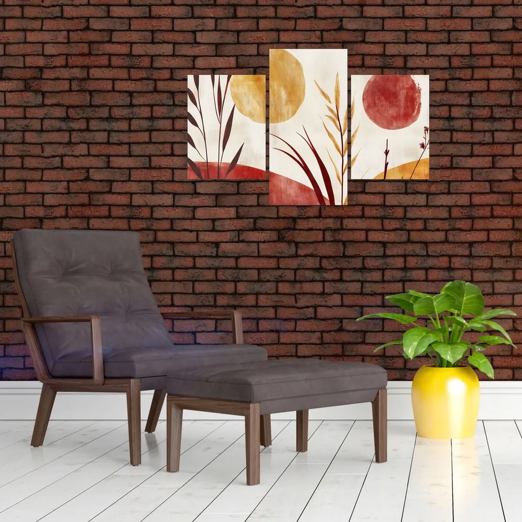 Tablou - Plante și cercuri (90x60 cm)