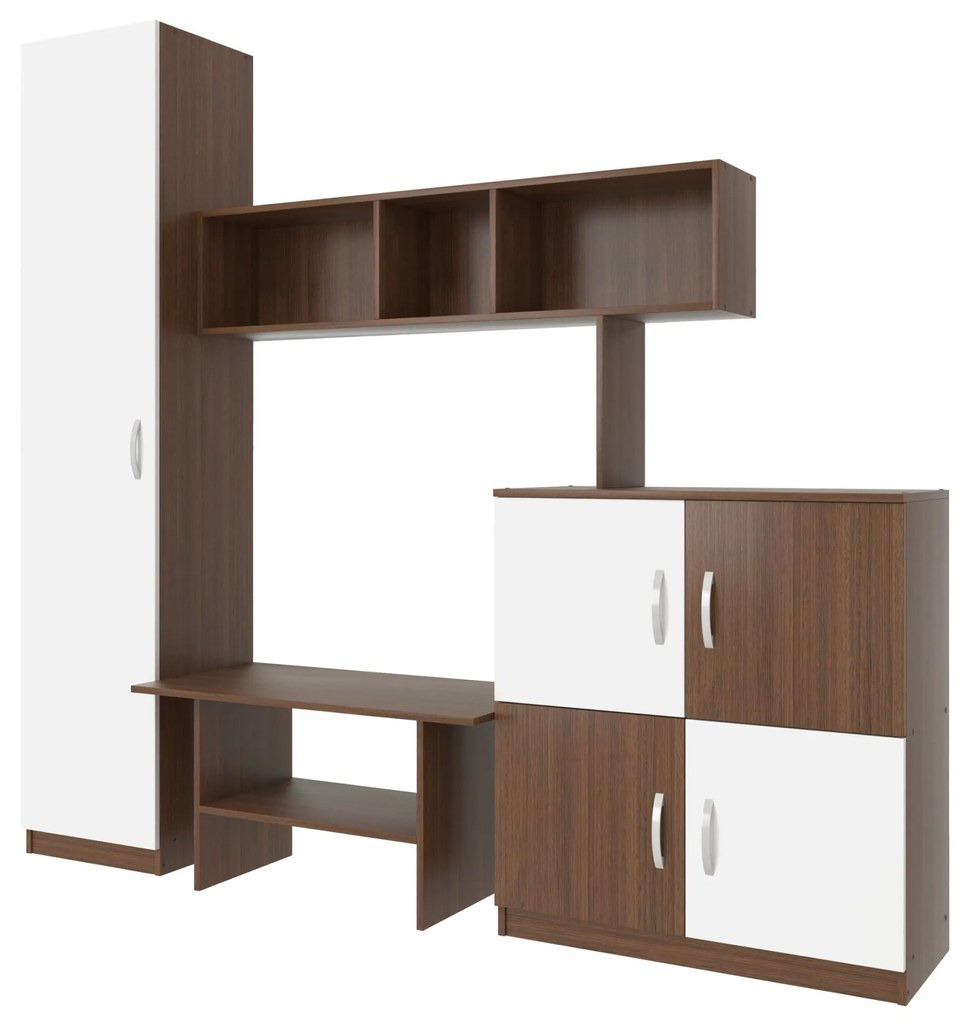 Biblioteca haaus Ada, Wenge/Alb, L 210 cm