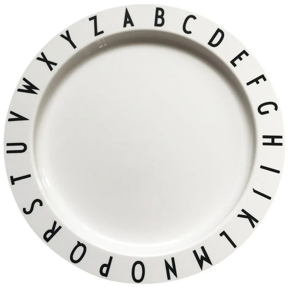 Farfurie pentru copii Design Letters Eat &amp; Learn, ø 20 cm, alb