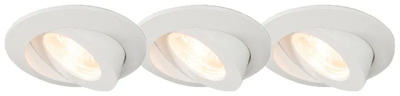 Set 3 spoturi incastrate albe cu LED IP44 - LED Relax