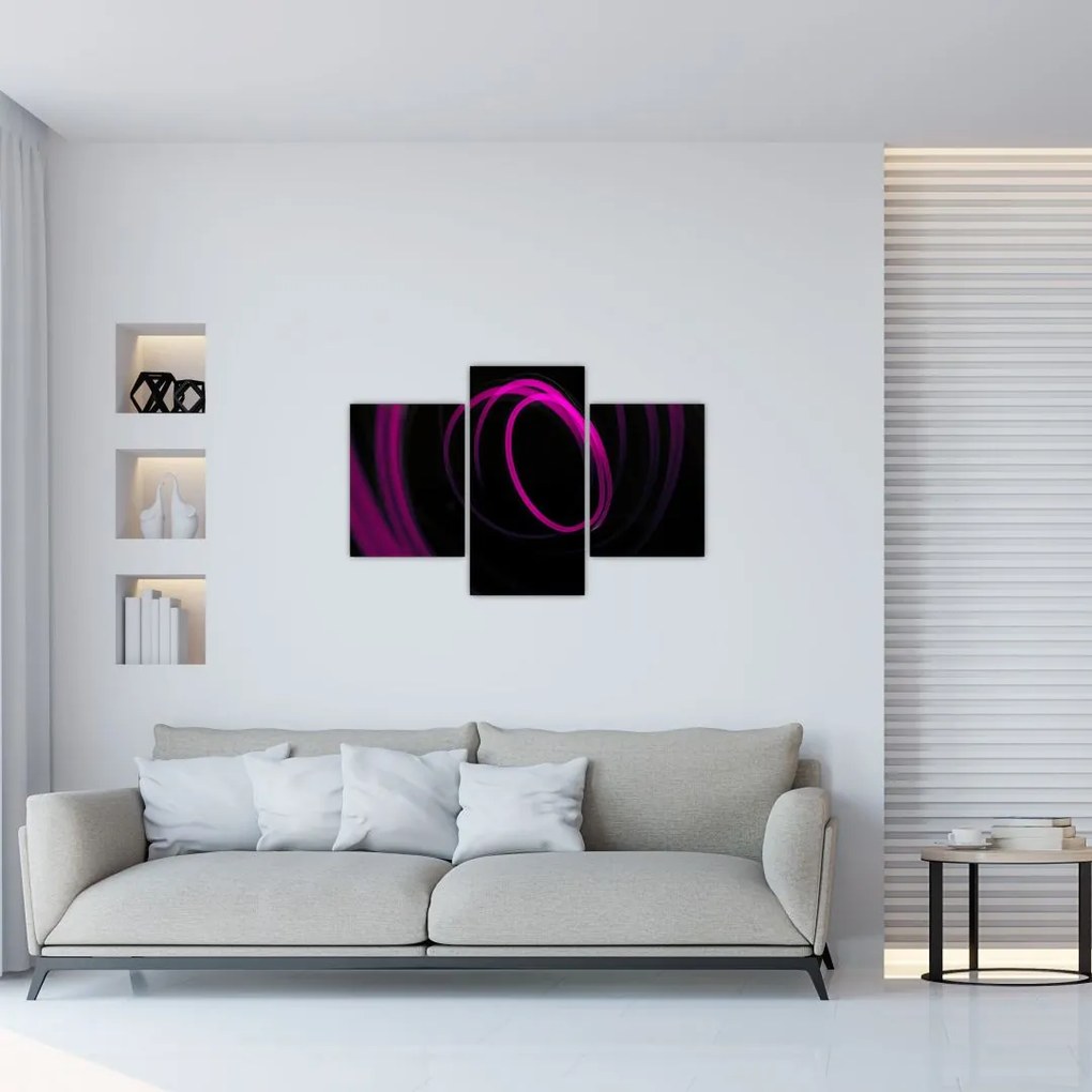 Tablou - linii violete (90x60 cm)