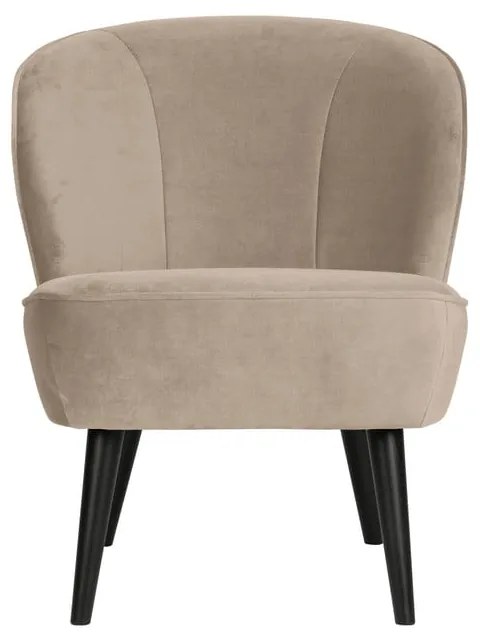 Fotoliu bej cu tapițerie din catifea Sara – WOOOD