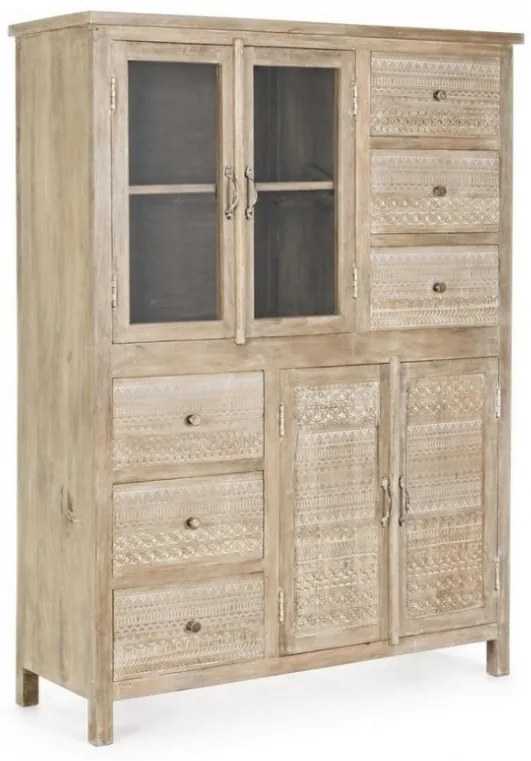 Bufet finisaj natural din lemn de Mango, 110x40x150 cm, Mayra Bizzotto