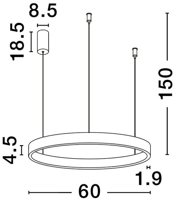 Lustra LED circulara ELOWEN 60cm, maro